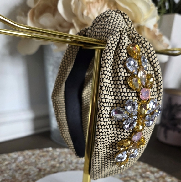 Embellished Headband with Crystal Accents - Picture 1 of 3